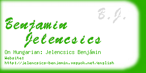 benjamin jelencsics business card